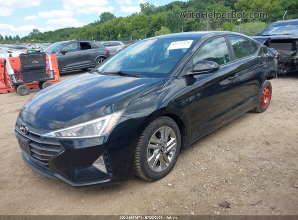 KMHD84LF5KU767688 2019 HYUNDAI ELANTRA Black Առջևի ձախ երեք քառորդ տեսարան