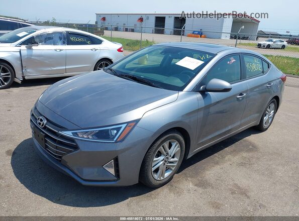 KMHD84LF5KU867595 2019 HYUNDAI ELANTRA Silver Առջևի ձախ երեք քառորդ տեսարան
