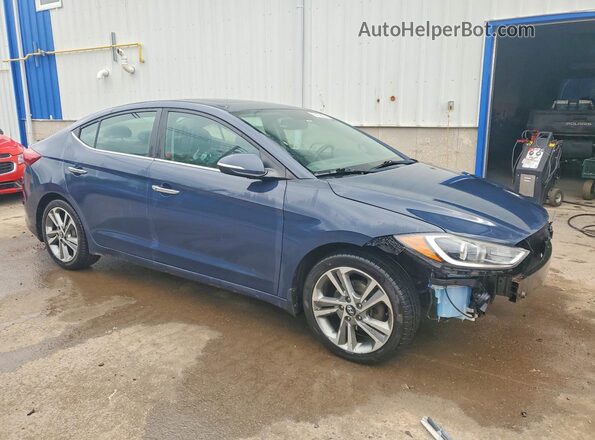 KMHD84LF6HU111055 2017 HYUNDAI ELANTRA Blue წინა მარჯვენა