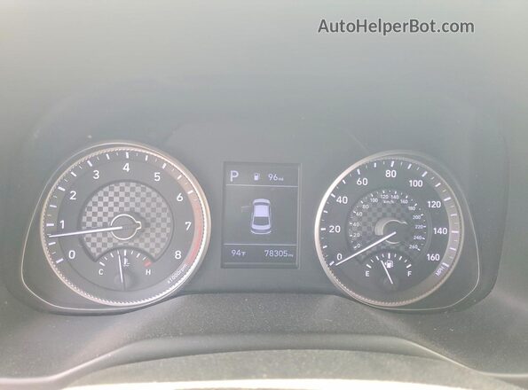 KMHD84LF6LU039458 2020 HYUNDAI ELANTRA Black Widok zestawu wskaźników