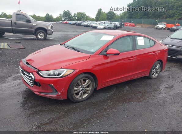 KMHD84LF7HU144730 2017 HYUNDAI ELANTRA Red Առջևի ձախ երեք քառորդ տեսարան