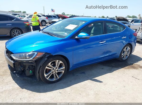 KMHD84LF7HU267556 2017 HYUNDAI ELANTRA Синий Передняя левая четверть