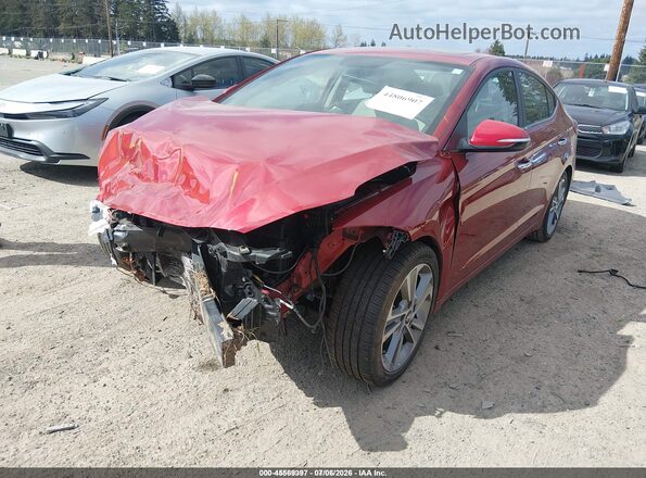 KMHD84LF7HU284941 2017 HYUNDAI ELANTRA Red Front left