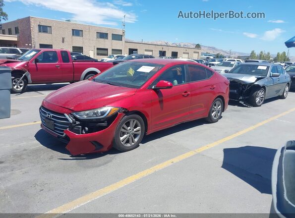 KMHD84LF8HU063042 2017 HYUNDAI ELANTRA Red Առջևի ձախ երեք քառորդ տեսարան