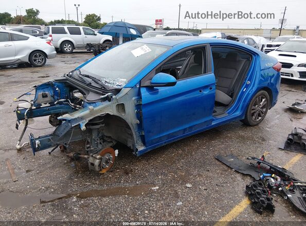 KMHD84LF8JU608954 2018 HYUNDAI ELANTRA Blue Vista tres cuartos delantera izquierda