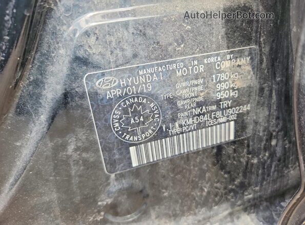 KMHD84LF8LU902244 2020 HYUNDAI ELANTRA Черный Вид подкапотного пространства