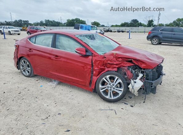 KMHD84LF9JU451841 2018 HYUNDAI ELANTRA Темно-бордовый Передняя правая четверть
