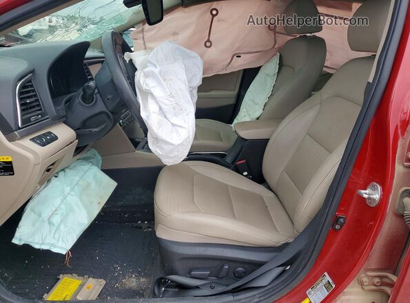 KMHD84LF9JU451841 2018 HYUNDAI ELANTRA Темно-бордовый Вид салона спереди