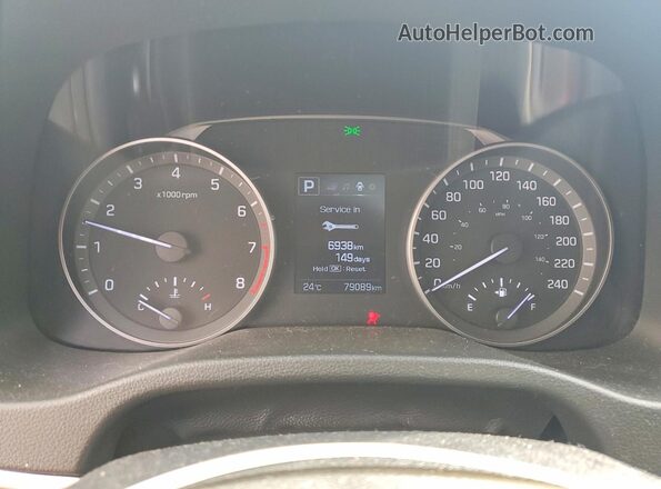 KMHD84LF9JU578962 2018 HYUNDAI ELANTRA Blue Սարքավորումների վահանակի տեսք