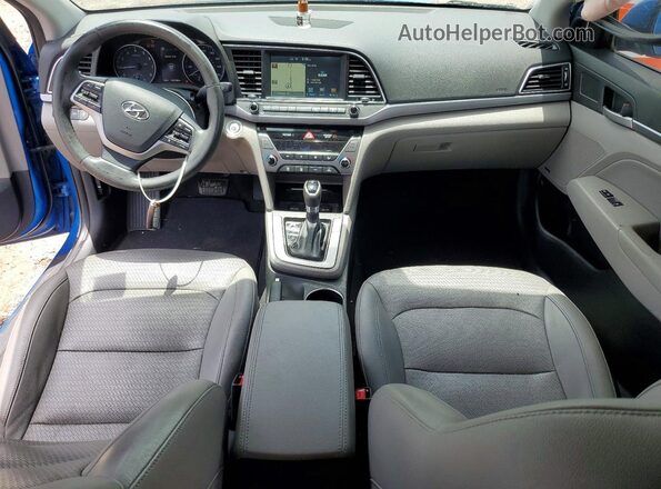 KMHD84LFXHU359910 2017 HYUNDAI ELANTRA Blue Առջևի վահանակի տեսք