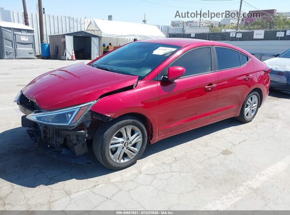 KMHD84LFXKU736999 2019 HYUNDAI ELANTRA Красный Передняя левая четверть