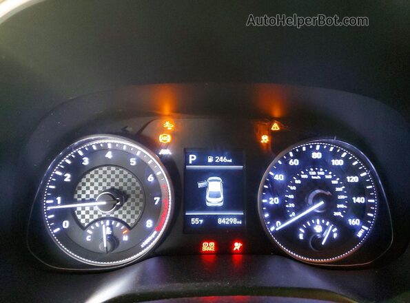 KMHD84LFXKU837993 2019 HYUNDAI ELANTRA Red Vista del cuadro de instrumentos