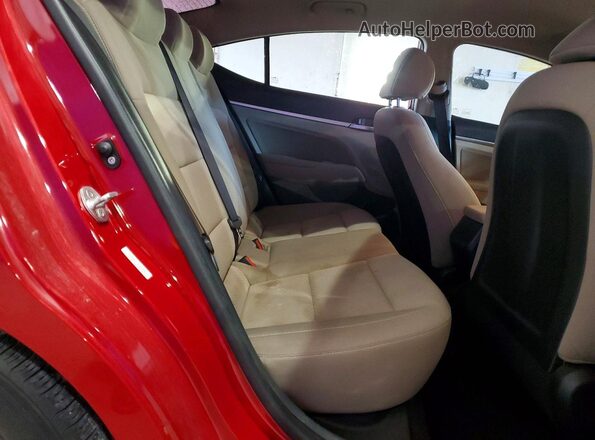 KMHD84LFXKU837993 2019 HYUNDAI ELANTRA Red Vista de los asientos traseros