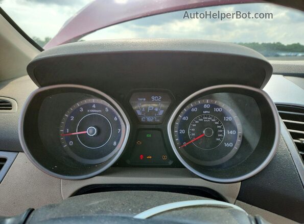 KMHDH4AE0GU517888 2016 HYUNDAI ELANTRA Red Instrument cluster view
