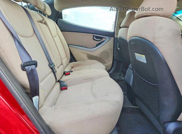 KMHDH4AE0GU517888 2016 HYUNDAI ELANTRA Red Rear seats view