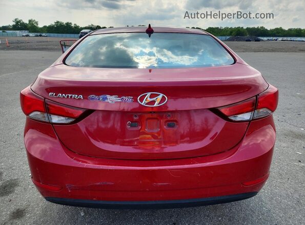 KMHDH4AE0GU517888 2016 HYUNDAI ELANTRA Red Rear view