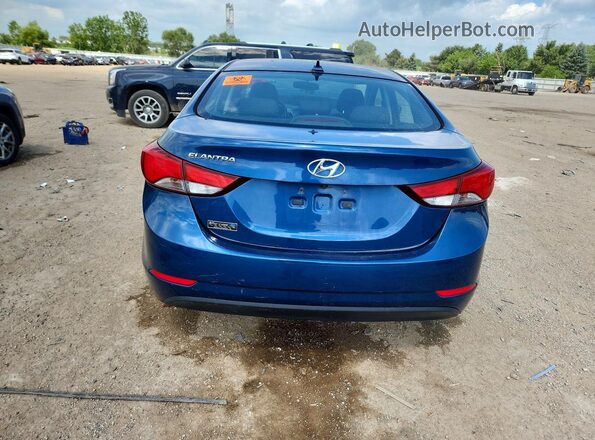 KMHDH4AE0GU528177 2016 HYUNDAI ELANTRA Blue Rear view