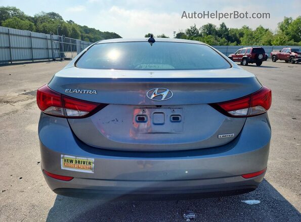 KMHDH4AE0GU586371 2016 HYUNDAI ELANTRA Gray უკანა ხედი