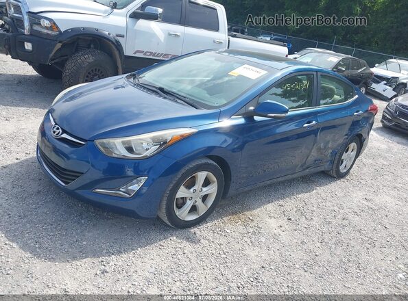 KMHDH4AE0GU603072 2016 HYUNDAI ELANTRA Blue წინა მარცხენა ხედი სამი მეოთხედიდან