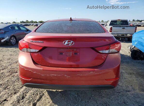 KMHDH4AE1GU491317 2016 HYUNDAI ELANTRA Красный Вид сзади