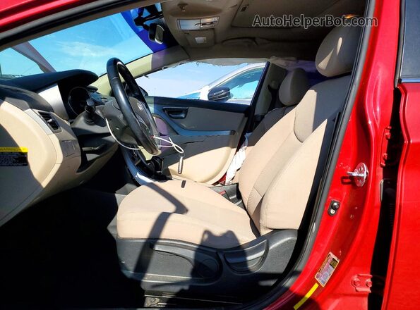 KMHDH4AE1GU491317 2016 HYUNDAI ELANTRA Красный Вид салона спереди