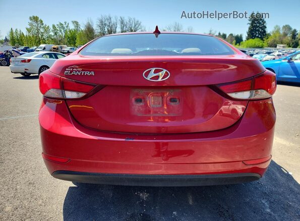 KMHDH4AE1GU491351 2016 HYUNDAI ELANTRA Red Rear view
