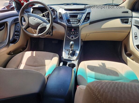 KMHDH4AE1GU491351 2016 HYUNDAI ELANTRA Red Dashboard view