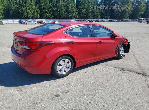 KMHDH4AE1GU526566 2016 HYUNDAI ELANTRA Red Задня права чверть