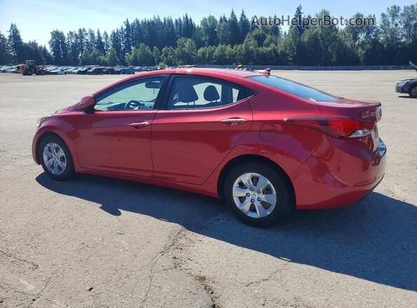 KMHDH4AE1GU526566 2016 HYUNDAI ELANTRA Red Задня ліва чверть