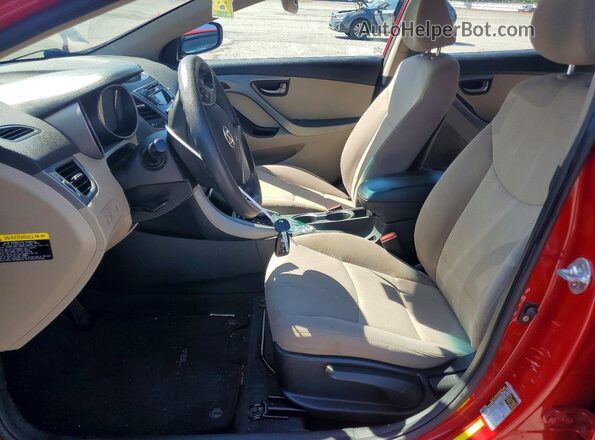 KMHDH4AE1GU526566 2016 HYUNDAI ELANTRA Red Вид салону спереду