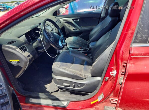 KMHDH4AE1GU599078 2016 HYUNDAI ELANTRA Red Вид салону спереду