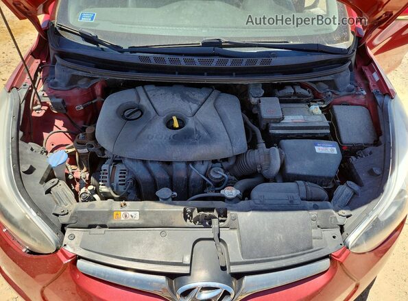 KMHDH4AE1GU599078 2016 HYUNDAI ELANTRA Red Вид задньої частини салону