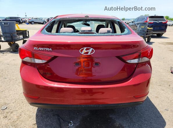 KMHDH4AE1GU652135 2016 HYUNDAI ELANTRA Red Вид ззаду