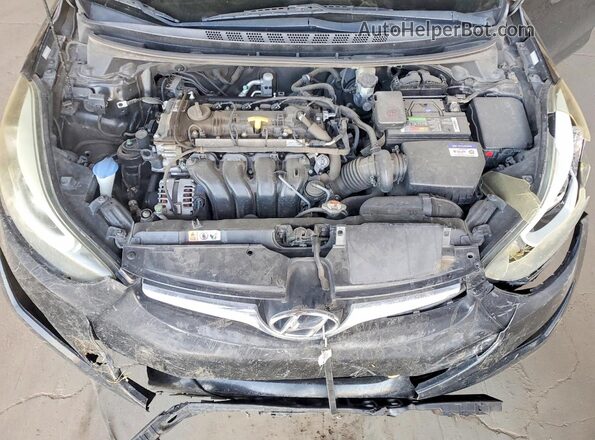 KMHDH4AE3GU474986 2016 HYUNDAI ELANTRA Black Вид задньої частини салону