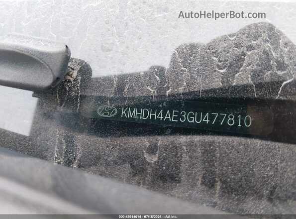KMHDH4AE3GU477810 2016 HYUNDAI ELANTRA Серый Вид подкапотного пространства