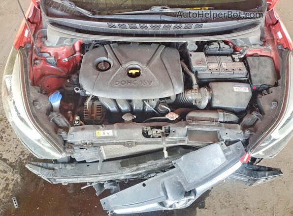 KMHDH4AE3GU519781 2016 HYUNDAI ELANTRA Red Սալոնի հետևի տեսք