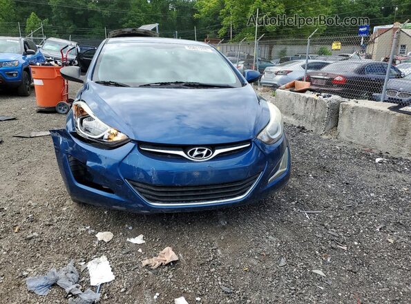 KMHDH4AE3GU522759 2016 HYUNDAI ELANTRA Blue Widok z przodu