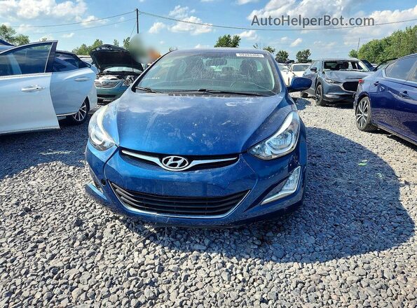 KMHDH4AE3GU544423 2016 HYUNDAI ELANTRA Blue Front view