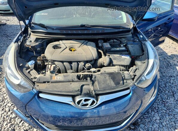 KMHDH4AE3GU544423 2016 HYUNDAI ELANTRA Blue Rear interior view