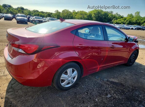 KMHDH4AE4GU492753 2016 HYUNDAI ELANTRA Red Задня права чверть