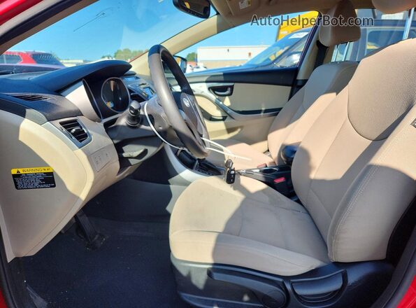 KMHDH4AE4GU492753 2016 HYUNDAI ELANTRA Red Вид салону спереду