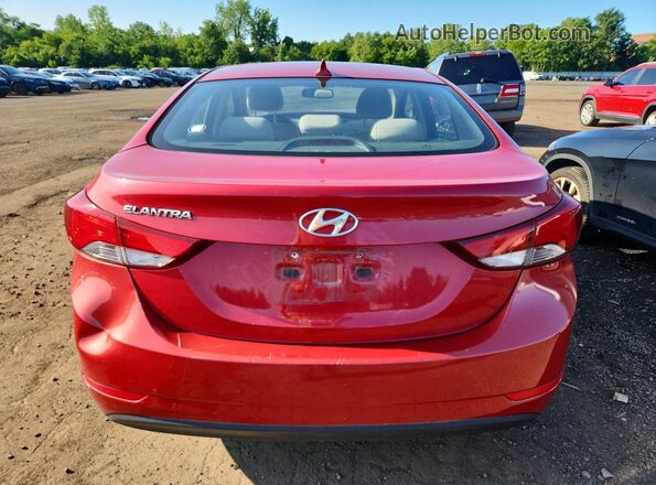 KMHDH4AE4GU492753 2016 HYUNDAI ELANTRA Red Вид ззаду