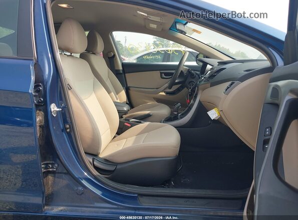 KMHDH4AE4GU520339 2016 HYUNDAI ELANTRA Синий Вид салона спереди