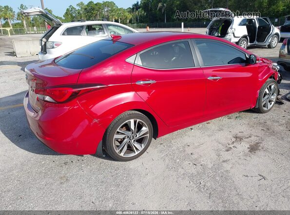 KMHDH4AE4GU598992 2016 HYUNDAI ELANTRA Red უკანა მარჯვენა