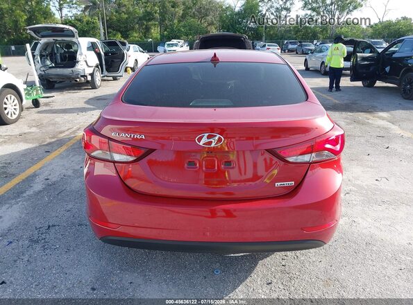 KMHDH4AE4GU598992 2016 HYUNDAI ELANTRA Red 