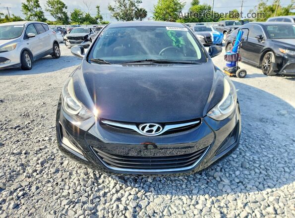 KMHDH4AE4GU646183 2016 HYUNDAI ELANTRA Black Դիմացի տեսք