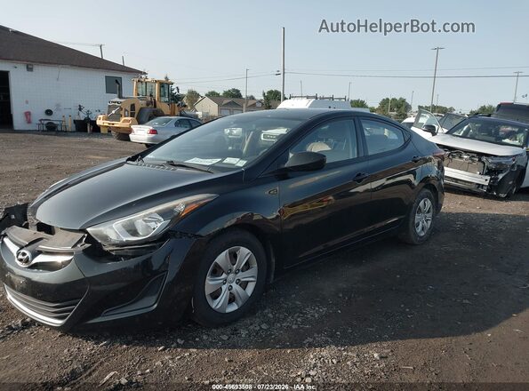 KMHDH4AE5GU487867 2016 HYUNDAI ELANTRA Black წინა მარცხენა ხედი სამი მეოთხედიდან