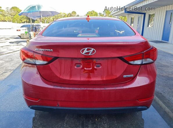 KMHDH4AE5GU631529 2016 HYUNDAI ELANTRA Red Vista trasera