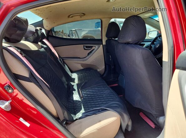 KMHDH4AE6GU623343 2016 HYUNDAI ELANTRA Red Vista de los asientos traseros