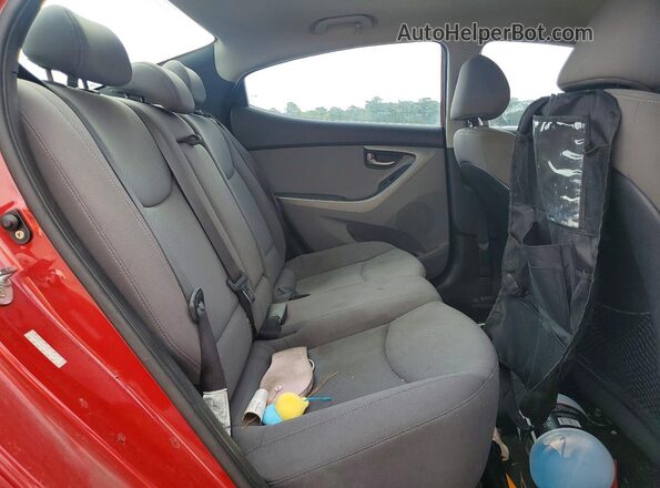 KMHDH4AE7GU478491 2016 HYUNDAI ELANTRA Red უკანა სავარძლების ხედი
